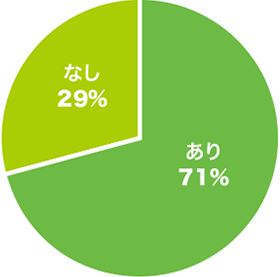 実務経験円グラフ(あり71％・なし29％)